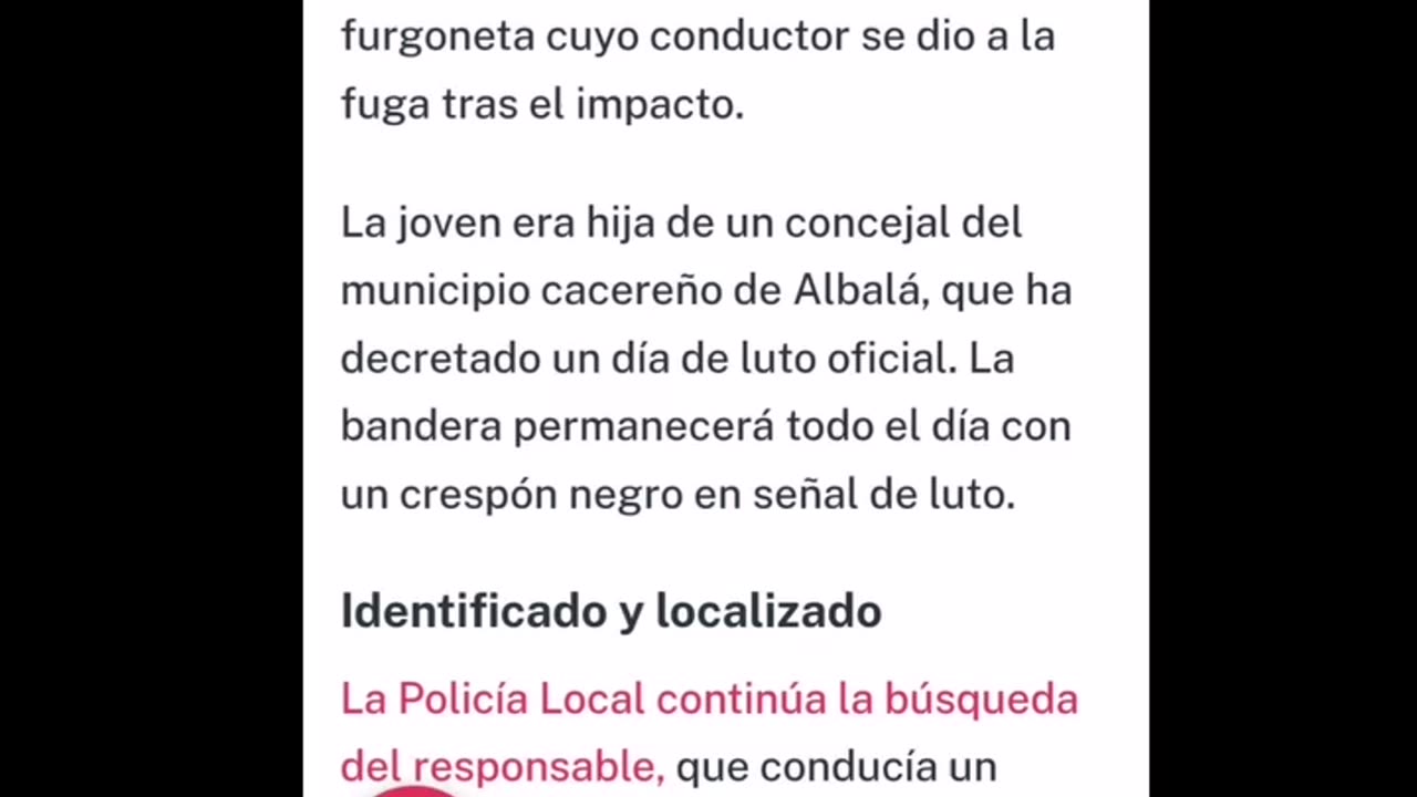 Una joven muere atropellads el pasado domingo en Cáceres