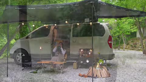 Camping in a valley with loud thunder and lightning and sudden downpo