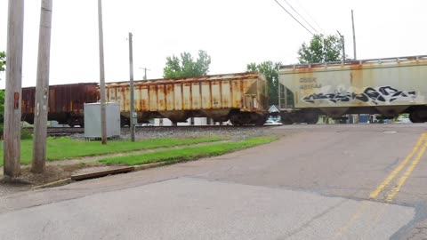 CSX mix freight train going through Rittman. Ohio on August 17, 2025