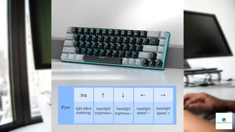 MageGee Portable 60% Mechanical Gaming Keyboard, MK-Box LED Backlit Compact 68 Keys Mini W