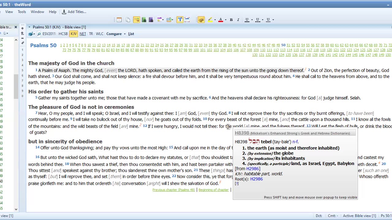 Bible Study Psalms 50
