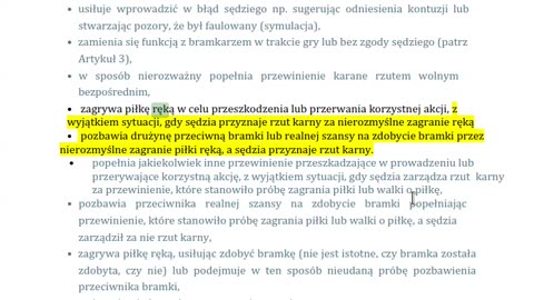 Zagranie piłki ręką - nowe przepisy. Kiedy kontakt piłki z ręka jest nieprzepisowy. Piłka nożna.