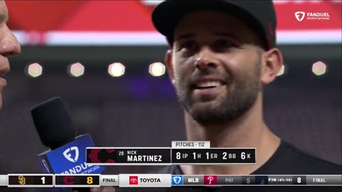 Nick Martinez was asked how much the no-hitter was on his mind in the 9th inning