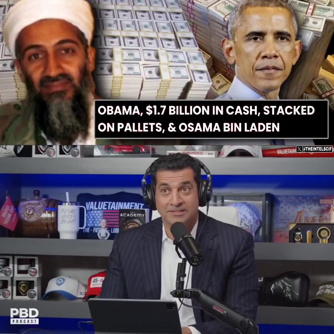 OBAMA, $1.7 BILLION in cash, stacked on pallets, and Osama Bin Laden.