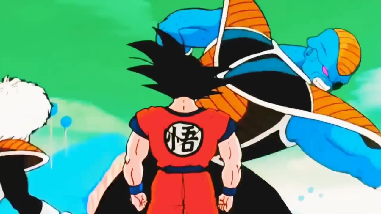 Goku arrives and changes the fate of the battle