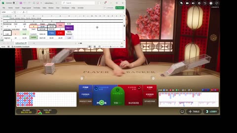 Baccarat - 67 units won by mistake. Before that, a slow but reasonable grind to profit.