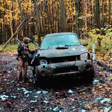 Transport of militants of the Kyiv regime after the arrival of Russian FPV drones.