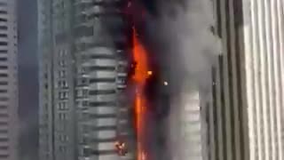 A major fire has broken out in a skyscraper in Dubai.