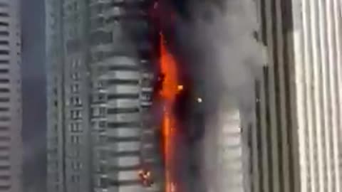 A major fire has broken out in a skyscraper in Dubai.