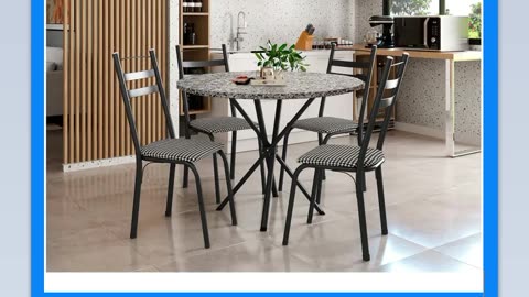 Mesa de Jantar 4 Cadeiras Redonda Artefamol América Capri