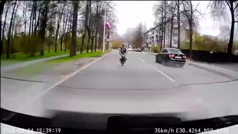 He goes way too fast with his monowheel... and bim