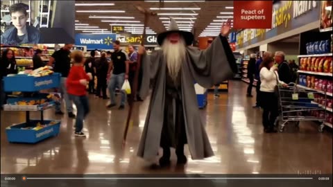 Outtake #3,039 Of Gandalf From LOTR Series Is Dancing At Walmart Supercenter Fake Funny Parody Video