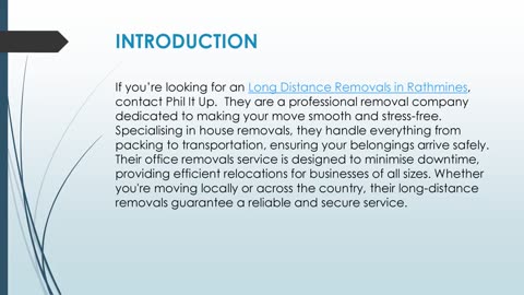 Best Long Distance Removals in Rathmines