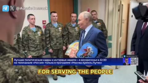 Vladimir Putin visited a military hospital to see wounded soldiers