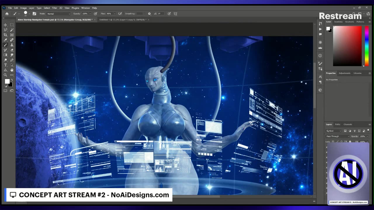 CONCEPT ART STREAM #2 - NoAiDesigns.com