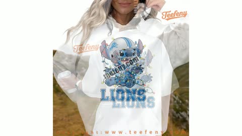 Detroit Lions Christmas Stitch Lights Holiday Shirt Teen