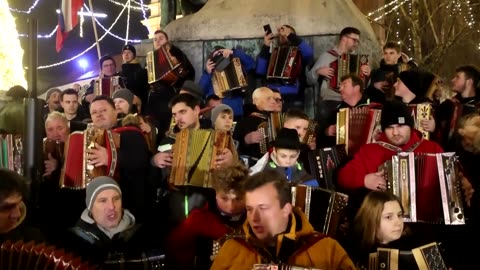 Slovenian accordionists rally after a temporary street music ban