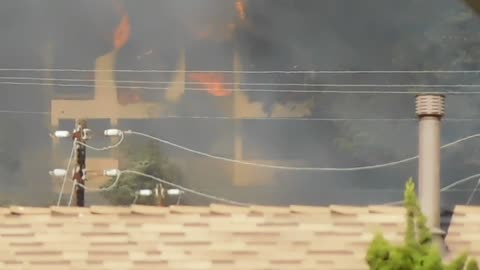 Houses burning in California.