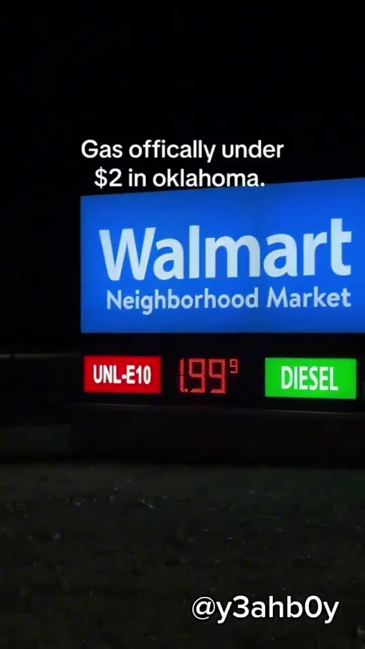 Donald Trump’s America, gas is spotted BELOW $2.00 dollars in Oklahoma