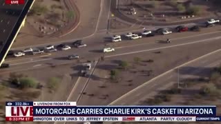 Charlie Kirk is being transported with a motorcade escort in Phoenix