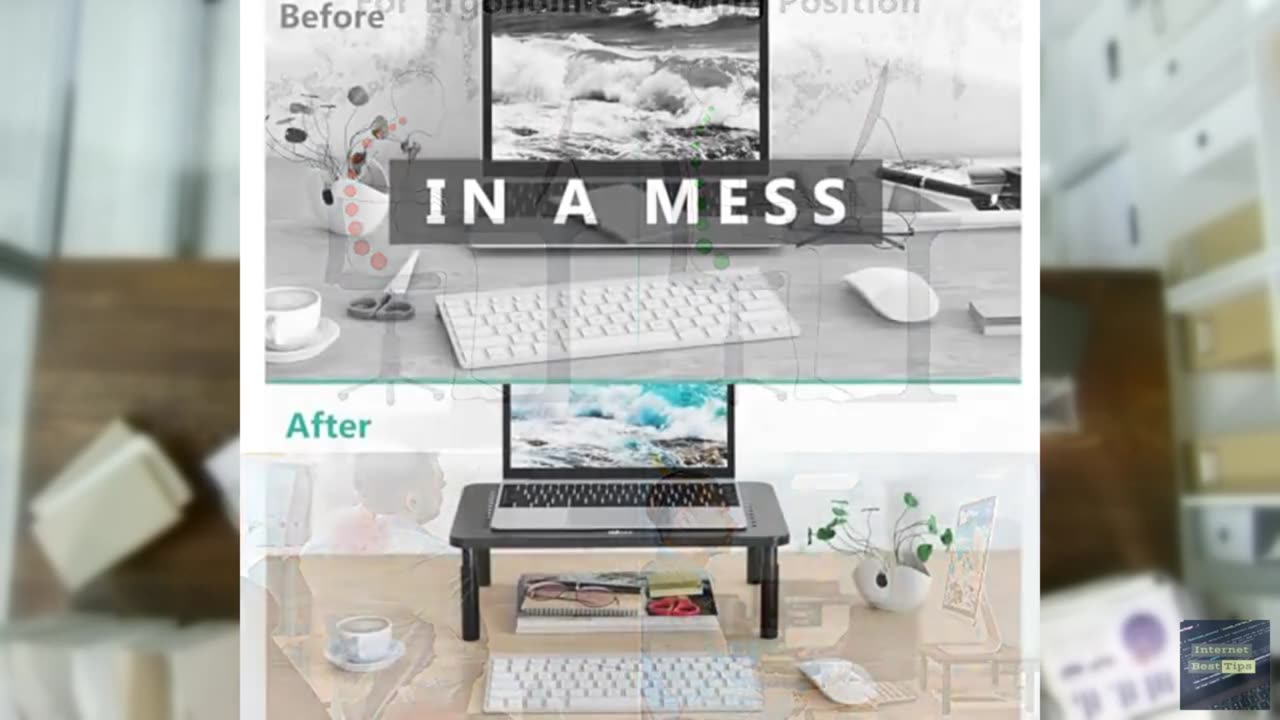 WALI Computer Monitor Stand for Desk, Adjustable Laptop Riser, Desk Monitor Stan