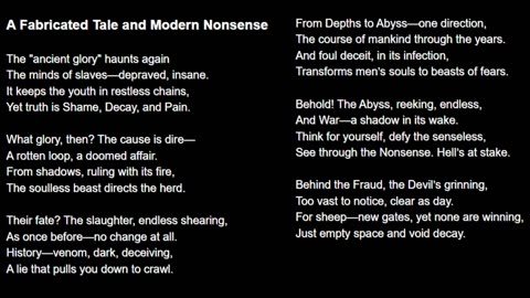 A Fabricated Tale and Modern Nonsense
