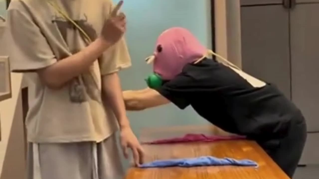 🎭 Funny Masked Characters Playing a Ringing Game! 😂