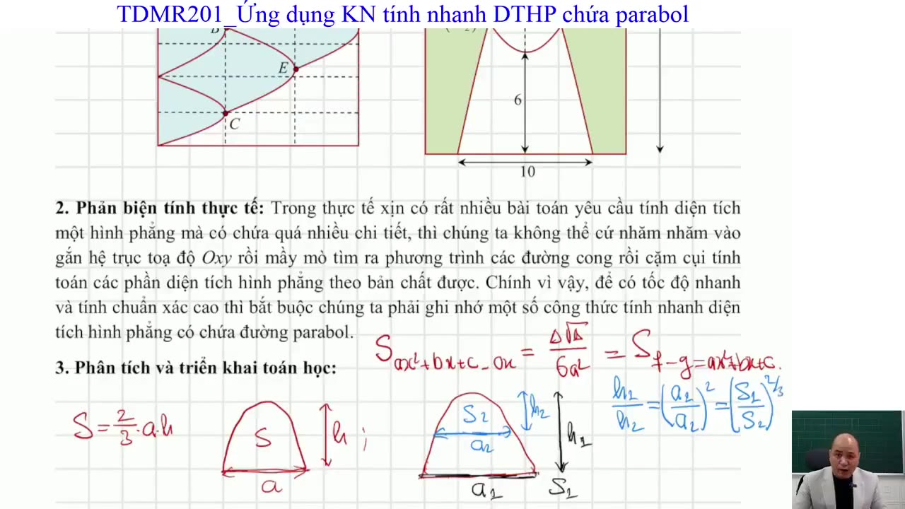 "TDMR201_Ứng dụng KN tính DTHP chứa đường parabol "