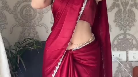 Red saree fashion designer Indian girl
