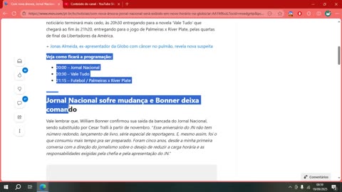 Com nova âncora, Jornal Nacional será exibido em novo horário na Globo