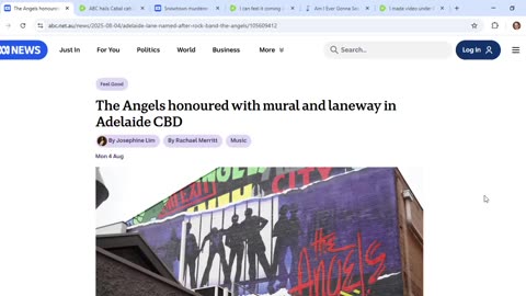 ABC story on Adelaide laneway named after The Angels has comms about Hillary and adrenochrome