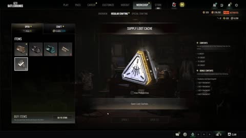 Opening 100 loot caches in PubG