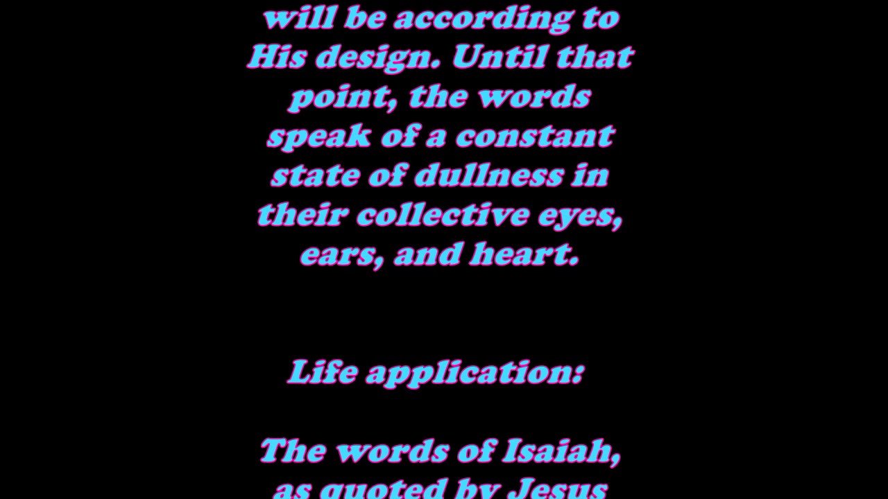 Matthew 13:15 - Daily Bible Verse Commentary