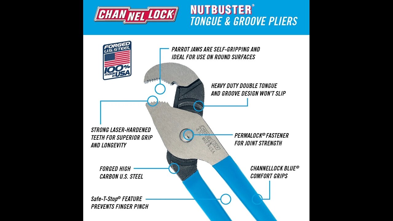 CHANNELLOCK 9.5" NUTBUSTER 410 Plier Preview