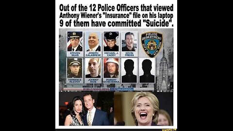 9 out of 12 NY Police Officers who viewed Anthony Wiener's "Insurance" file on his laptop have committed "Suicide”.