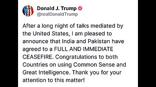 “India Pak agreed For Ceasefire” - Trump