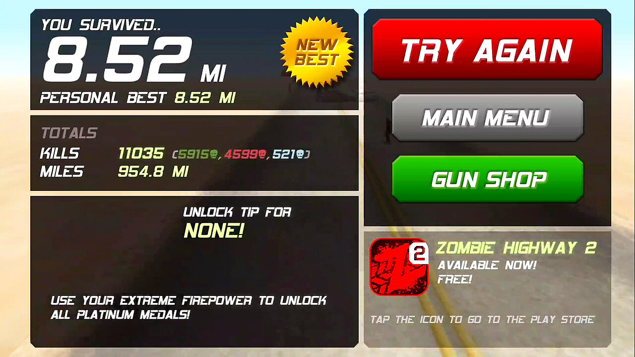 Going 8.52 Miles in "Hardcore" Zombie Highway