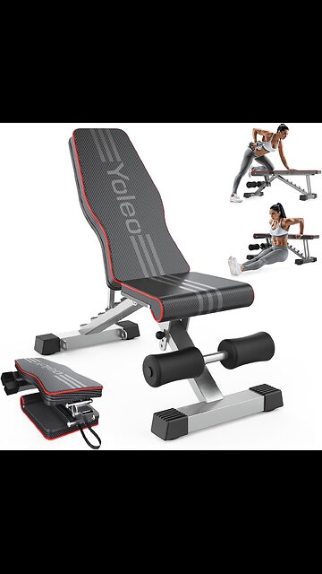 Yoleo Adjustable Weight Bench for Full Body Workout