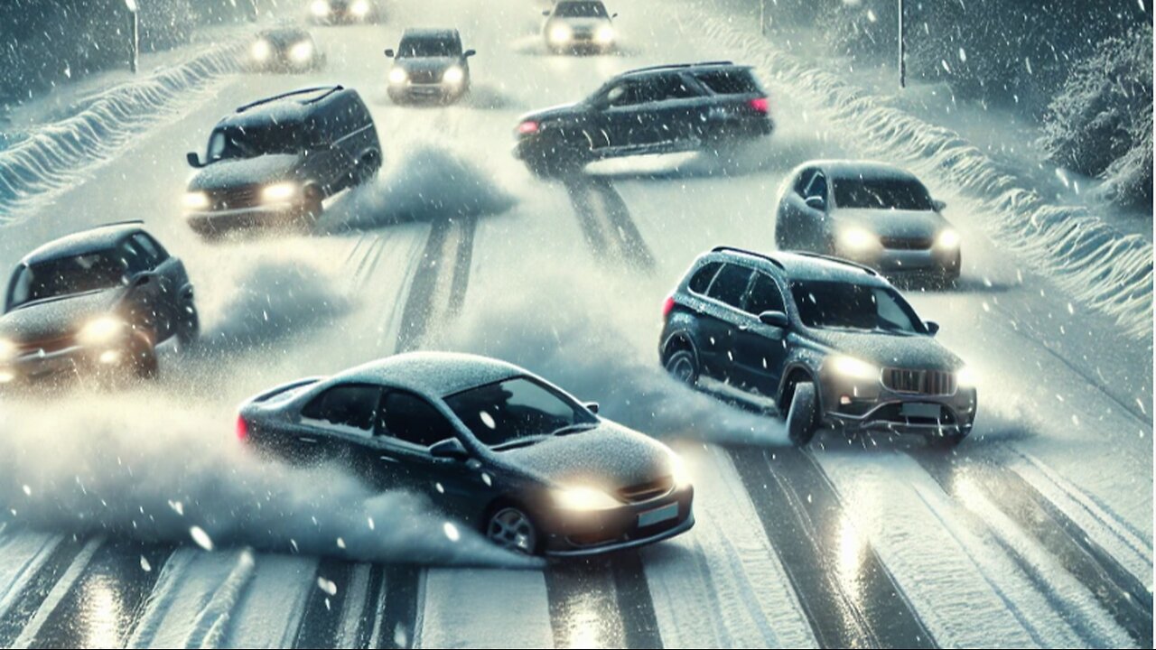 Icy Road Mayhem Caught on Camera