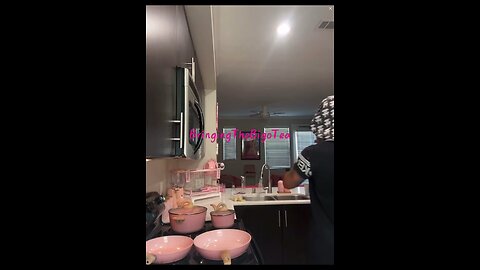 Savanna is cooking breakfast it consists of sausage,waffles with cereals mixed in,&egg