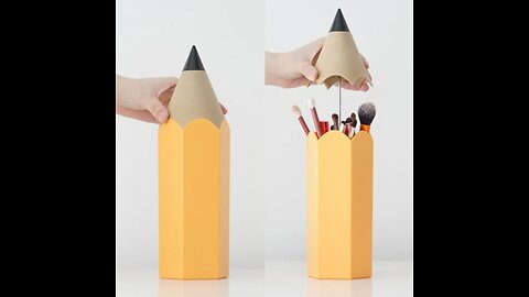 Plastic Pencil Shape Pen Organizer with Anti-dust Cap, for Pen & Makeup Brush