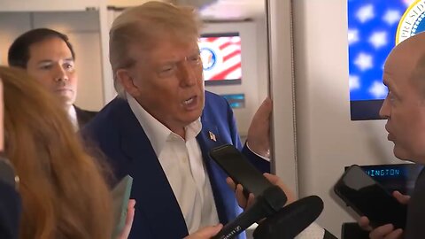 President Trump aboard Air Force One puts the regime change pushers firmly in their place
