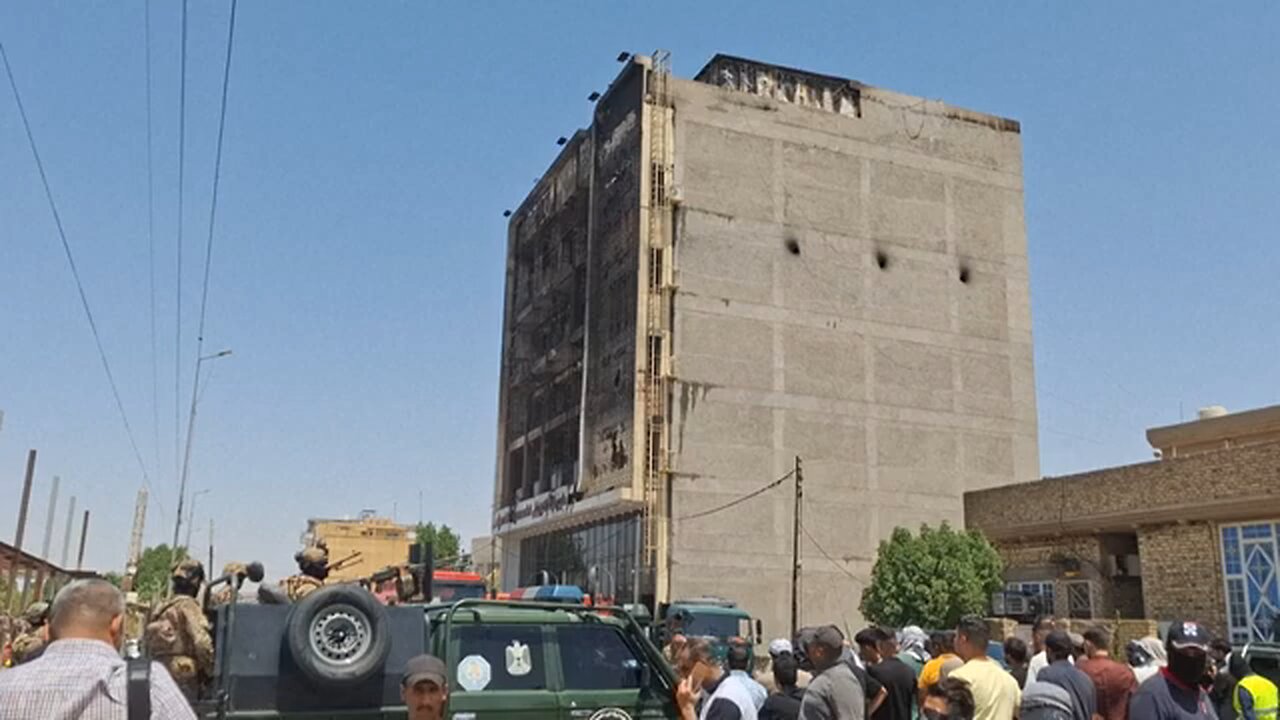 Aftermath of deadly shopping mall fire in Eastern Iraq