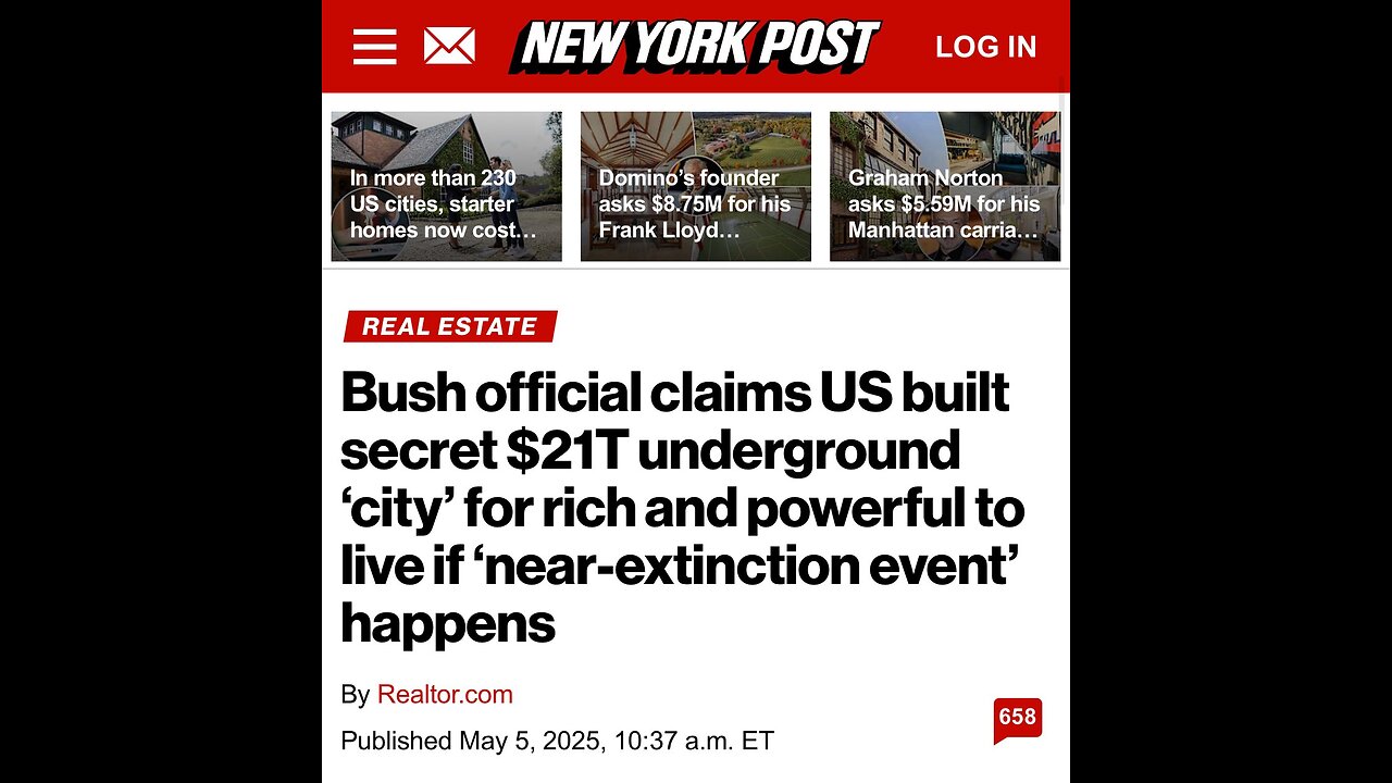 This Catharine Austin Fitts clip is making the rounds about UNDERGROUND CITIES, TUNNELS, & DUMBS.