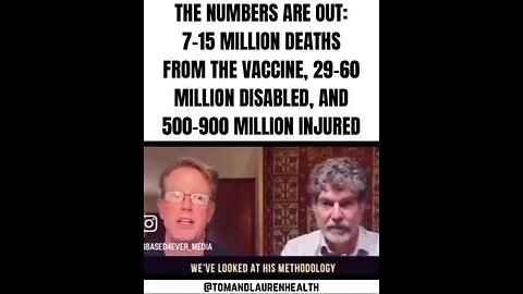 500-900 million injured from the TOXIC BIOWEAPON 'vaccine'!!