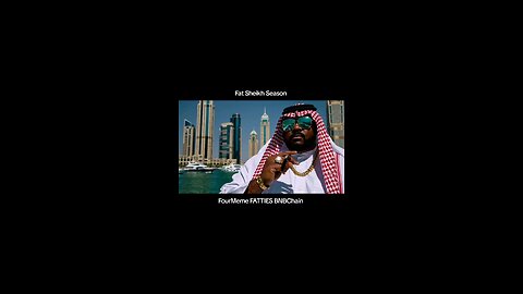 Fat Sheikh on a Yacht with a Cigar in the Dubai Marina