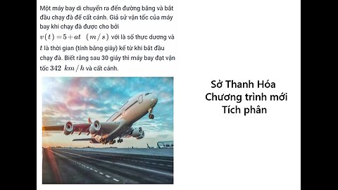 Sở Thanh Hóa: Một máy bay di chuyển ra đến đường băng và bắt đầu chạy đà để cất cánh. Giả sử