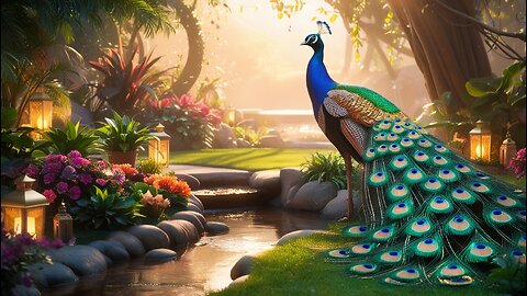Tranquil Piano & Birdsong 🦚 Relaxing Music with Peacocks in Nature