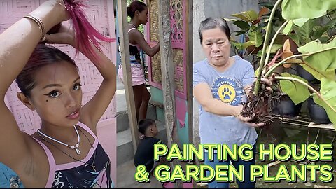 🇵🇭 Filipina & Son Paint House. Gets Flowers & Market Visit OFF GRID ISLAND FAMILY PHILIPPINES LIVING