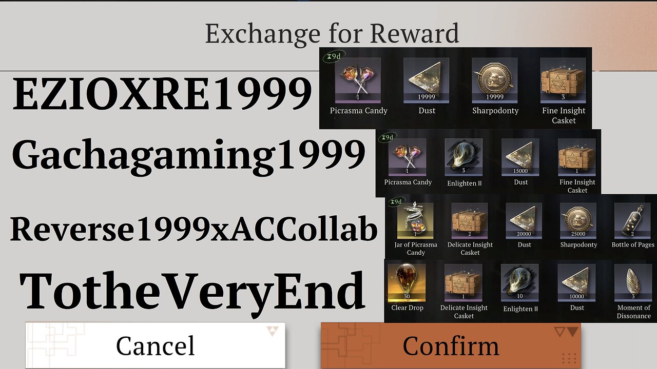 August 8, 2025 Clear Drop + Item Codes (Reverse 1999)